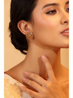 Biba - Women Gold Temple Brass Pair Of Earrings