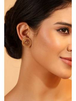 Biba - Women Multi-Color Stones Brass Pair Of Earrings