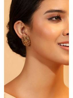 Biba - Women Gold Temple Brass Pair Of Earrings