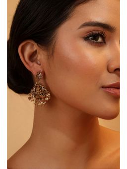 Biba - Women Gold Temple Brass Pair Of Earrings