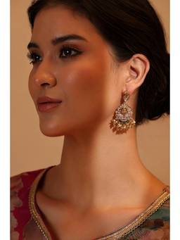 Biba - Women Multi-Color Stones Brass Pair Of Earrings