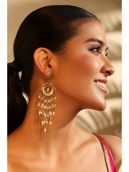 Biba - Women Gold Pearl Brass Pair Of Earrings