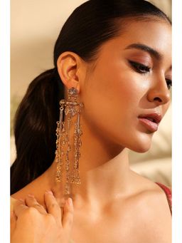 Biba - Women White Stones Brass Pair Of Earrings