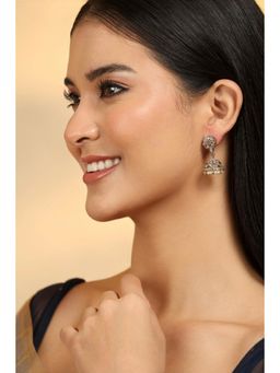 Biba - Women White Stones Brass Pair Of Earrings