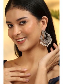 Biba - Women White Stones Brass Pair Of Earrings