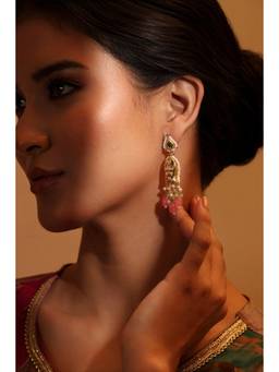 Biba - Women Multi-Color Stones Brass Pair Of Earrings