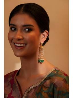 Biba - Women Multi-Color Pearl Brass Pair Of Earrings