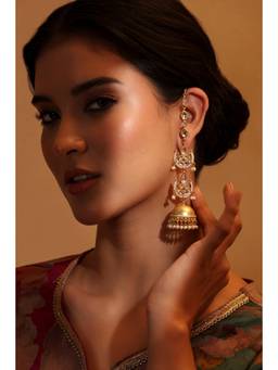 Biba - Women White Stones Brass Pair Of Earrings