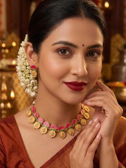 NUI - Women Multi-Color Temple Alloy Jewellery Set