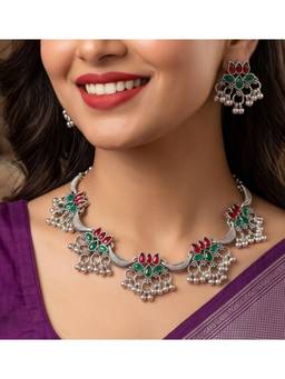 NUI - Women Multi-Color Stones Alloy Jewellery Set