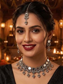 NUI - Women Silver Statement Alloy Jewellery Set