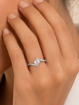 Ornate Jewels - Women White Stones Sterling Silver Ring