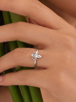 Ornate Jewels - Women White Stones Sterling Silver Ring
