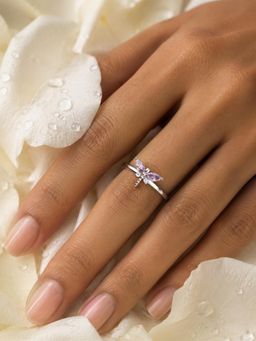 Ornate Jewels - Women Lavender Stones Sterling Silver Ring