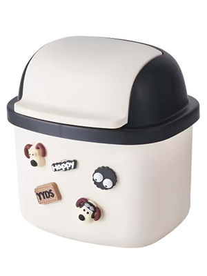 Buy DecorTwist Plastic Mini Table Desk Dustbin with Swing Lid For Home ...
