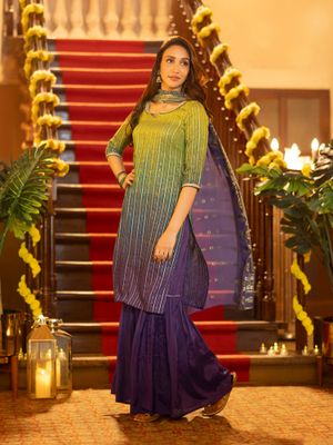 Aurelia Ocean Death kurta Flared Skirt Dupatta