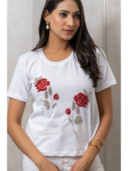 Label Swish - White The Rose T-Shirt