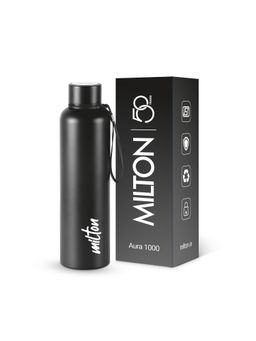 Milton - Aura 1000 Stainless Steel Water Bottle 1000 ml-Black