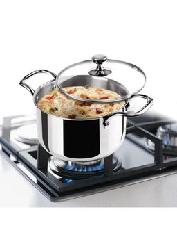 Milton - Pro cook Triply Stainless-Steel Casserole with Glass Lid
