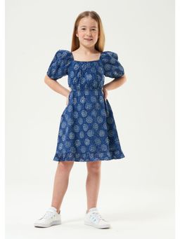 ANGEL & ROCKET - Printed Blue Dress
