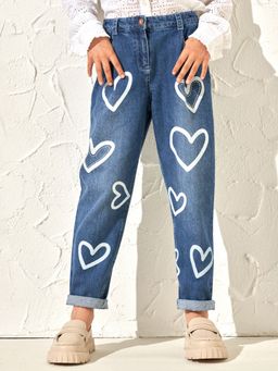 ANGEL & ROCKET - Printed Blue Jeans