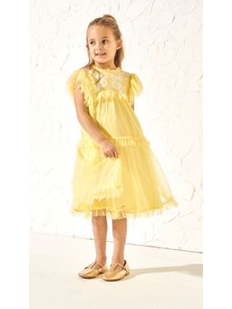 ANGEL & ROCKET - Embroidered Yellow Dress