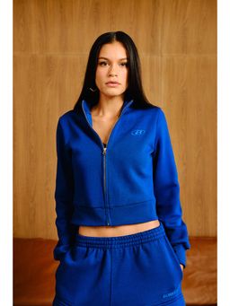 Bonkers Corner - Electric Blue Crop Zipper Jacket