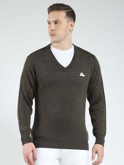 Monte Carlo - Charcoal Men's Solid V Neck Sweater