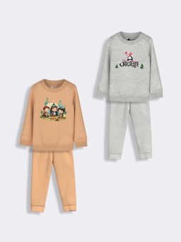 Orange Sugar - Snow Penguin Camp Sweatshirt and Joggers (Set of 4)