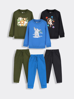 Orange Sugar - Space Kid Snowy Joy Wild Sweatshirts and Joggers (Set of 6)