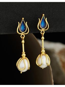 Fabindia - Blue Two Tone Drop & Dangler Earrings