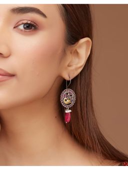 Fabindia - Pink Metal Drop & Dangler Earrings
