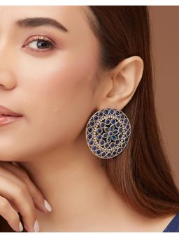 Fabindia - Blue Metal Stud Earrings