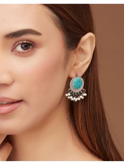 Fabindia - Turquoise Metal Drop & Dangler Earrings