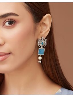Fabindia - Blue Metal Drop & Dangler Earrings