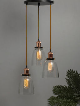 Homesake - Round Chandelier Glass Bell Light Rose Gold