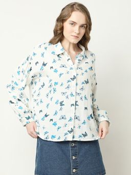 VERO MODA - Women White Printed Comfortable Fit Shirt