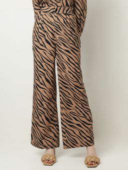 VERO MODA - Women Brown Animal Print Comfortable Fit Pant