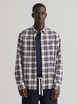 GANT - Men Grey Checked Regular Fit Shirt