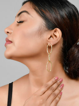 Silvermerc Designs - Gold Plated Linked Chain Earrings