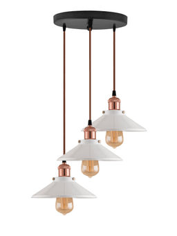 Homesake - Round White Cone Cluster Pendant Light Rose Gold