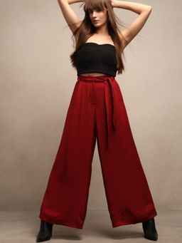 VERO MODA - Red High Rise Pants with Belt