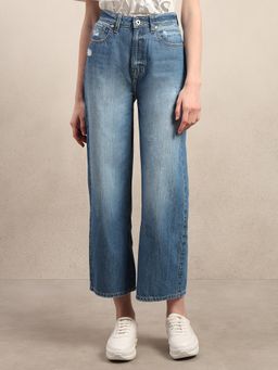 VERO MODA - Light Blue Mid Rise Wide Leg Jeans
