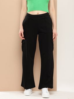 DILLINGER - Women's Ultra Soft Drapey Cotton Extra Baggy Korean Black Pant