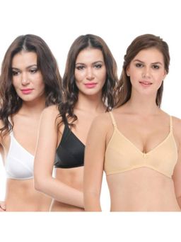 Bodycare - Perfect Coverage Bra In Black-Skin-White Color - Pack Of 3