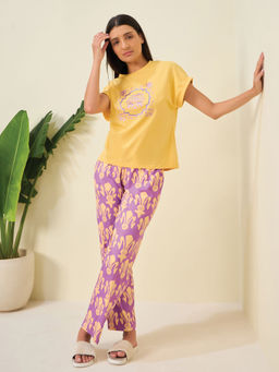 Sweet Dreams - Women Printed Top with Pyjama (Set of 2)