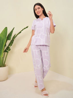 Sweet Dreams - Women Printed Top with Pyjama (Set of 2)