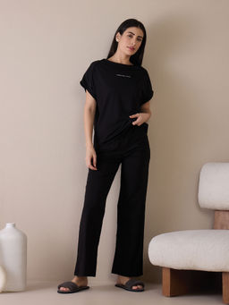 Sweet Dreams - Women Solid Top with Pyjama (Set of 2)