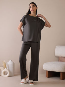 Sweet Dreams - Women Solid Top with Pyjama (Set of 2)