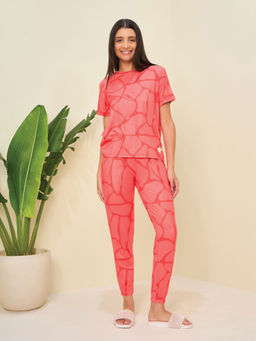Sweet Dreams - Women Geometric Top with Pyjama (Set of 2)